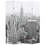 vidaXL Paravan cameră pliabil, 160x170 cm, New York pe zi, alb/negru vidaXL Paravan cameră pliabil, 160x170 cm, New York pe zi, alb/negru