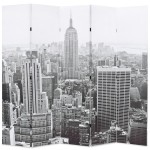 vidaXL Paravan cameră pliabil, 200x170 cm, New York pe zi, alb/negru vidaXL Paravan cameră pliabil, 200x170 cm, New York pe zi, alb/negru