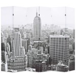 vidaXL Paravan cameră pliabil, 228 x 170 cm, New York pe zi, alb/negru vidaXL Paravan cameră pliabil, 228 x 170 cm, New York pe zi, alb/negru