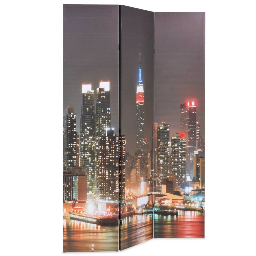 vidaXL Paravan cameră pliabil, 120x170 cm, New York pe timp de noapte