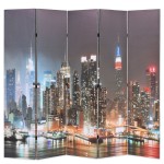vidaXL Paravan cameră pliabil, 200x170 cm, New York pe timp de noapte vidaXL Paravan cameră pliabil, 200x170 cm, New York pe timp de noapte