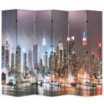 vidaXL Paravan cameră pliabil 228 x 170 cm, New York pe timp de noapte vidaXL Paravan cameră pliabil 228 x 170 cm, New York pe timp de noapte