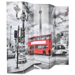 vidaXL Paravan cameră pliabil, 200x170 cm, autobuz londonez, negru/alb vidaXL Paravan cameră pliabil, 200x170 cm, autobuz londonez, negru/alb