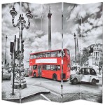 vidaXL Paravan cameră pliabil, 200x170 cm, autobuz londonez, negru/alb vidaXL Paravan cameră pliabil, 200x170 cm, autobuz londonez, negru/alb