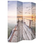 vidaXL Paravan de cameră pliabil, 160 x 170 cm, imprimeu lac vidaXL Paravan de cameră pliabil, 160 x 170 cm, imprimeu lac