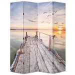 vidaXL Paravan de cameră pliabil, 160 x 170 cm, imprimeu lac vidaXL Paravan de cameră pliabil, 160 x 170 cm, imprimeu lac