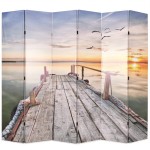 vidaXL Paravan de cameră pliabil, 228 x 170 cm, imprimeu lac vidaXL Paravan de cameră pliabil, 228 x 170 cm, imprimeu lac
