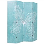 vidaXL Paravan cameră pliabil, albastru, 160 x 170 cm, fluture vidaXL Paravan cameră pliabil, albastru, 160 x 170 cm, fluture