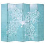 vidaXL Paravan cameră pliabil, albastru, 228 x 170 cm, fluture vidaXL Paravan cameră pliabil, albastru, 228 x 170 cm, fluture