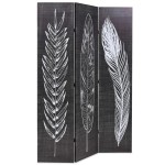 vidaXL Paravan cameră pliabil, negru&alb, 120 x 170 cm, imprimeu pene vidaXL Paravan cameră pliabil, negru&alb, 120 x 170 cm, imprimeu pene