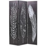 vidaXL Paravan cameră pliabil, negru&alb, 120 x 170 cm, imprimeu pene vidaXL Paravan cameră pliabil, negru&alb, 120 x 170 cm, imprimeu pene
