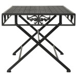 vidaXL Măsuță de cafea pliabilă, vintage, negru, 100x50x45 cm, metal