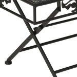 vidaXL Măsuță de cafea pliabilă, vintage, negru, 100x50x45 cm, metal