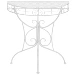 vidaXL Masă laterală tip vintage argintiu 72x36x74 cm metal semirotund vidaXL Masă laterală tip vintage argintiu 72x36x74 cm metal semirotund