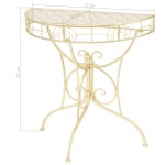 vidaXL Masă laterală stil vintage semirotundă metal 72x36x74 cm auriu vidaXL Masă laterală stil vintage semirotundă metal 72x36x74 cm auriu