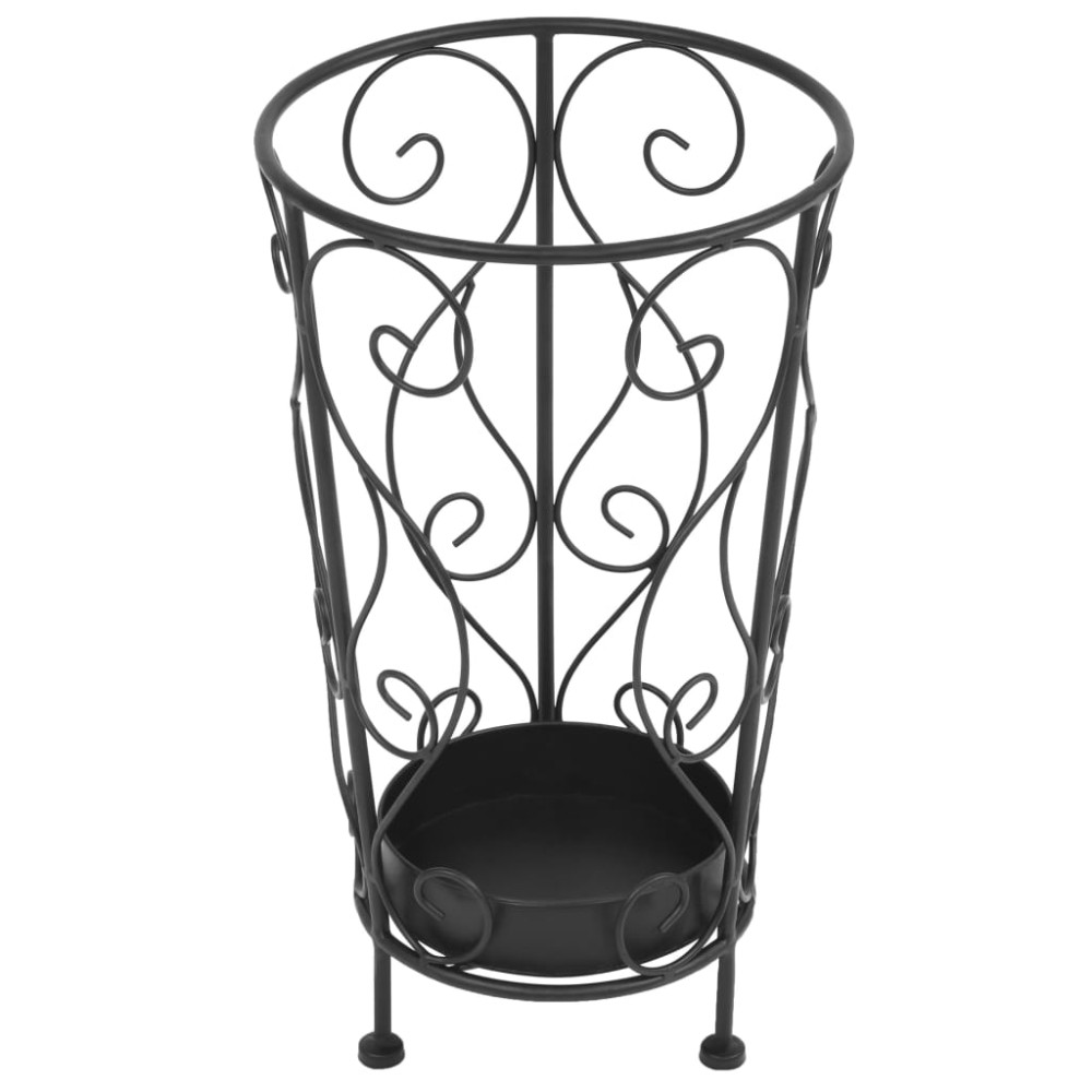 vidaXL Suport pentru umbrelă, stil vintage, metal, 26x46 cm, negru