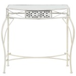 vidaXL Masă laterală stil franțuzesc, alb, 82 x 39 x 76 cm, metal vidaXL Masă laterală stil franțuzesc, alb, 82 x 39 x 76 cm, metal