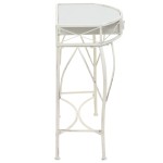 vidaXL Masă laterală stil franțuzesc, alb, 82 x 39 x 76 cm, metal vidaXL Masă laterală stil franțuzesc, alb, 82 x 39 x 76 cm, metal