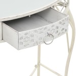 vidaXL Masă laterală stil franțuzesc, alb, 82 x 39 x 76 cm, metal vidaXL Masă laterală stil franțuzesc, alb, 82 x 39 x 76 cm, metal
