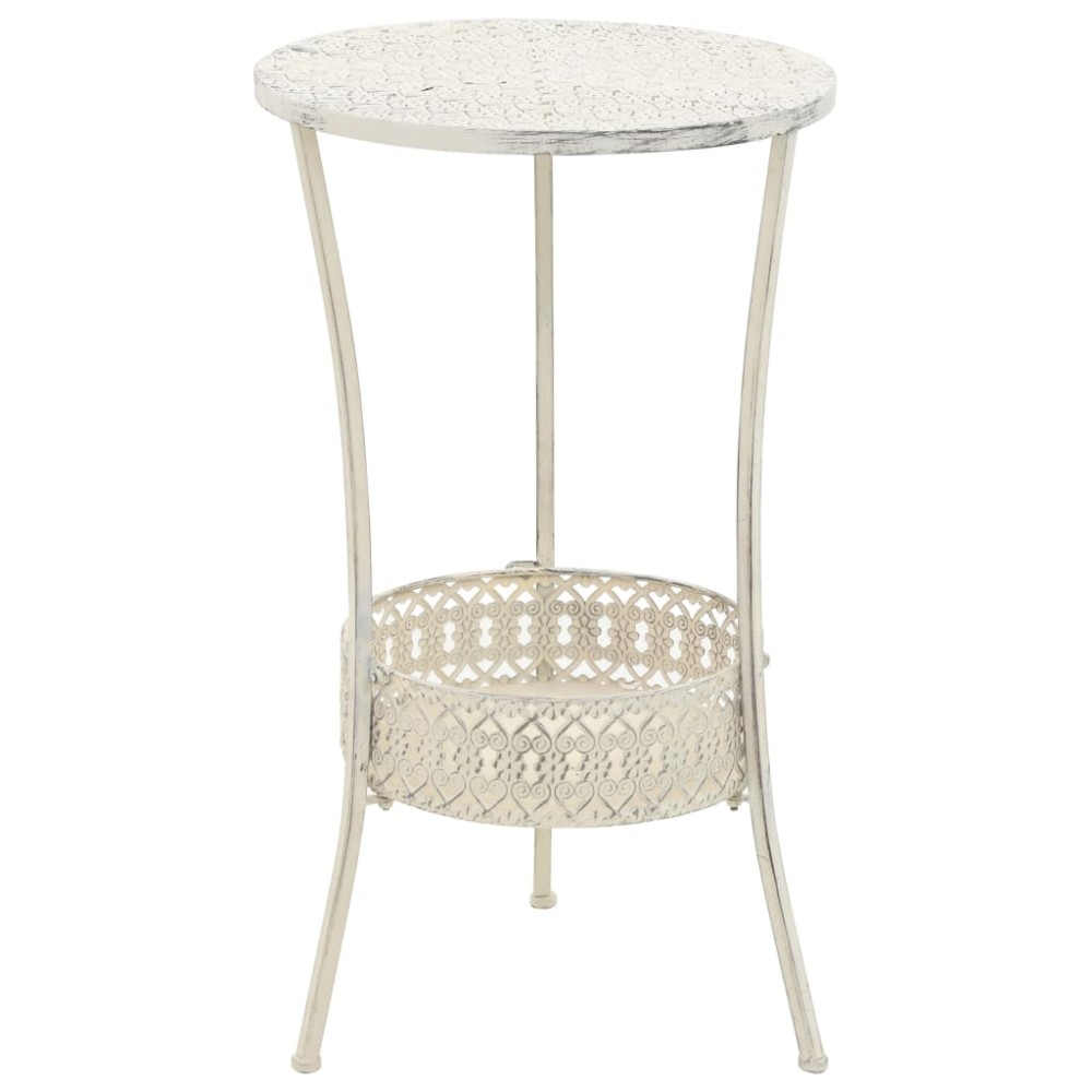 vidaXL Masă bistro în stil vintage rotundă, alb, 40x70 cm, metal