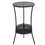 vidaXL Masă de bistro, negru, 40 x 70 cm, metal vidaXL Masă de bistro, negru, 40 x 70 cm, metal
