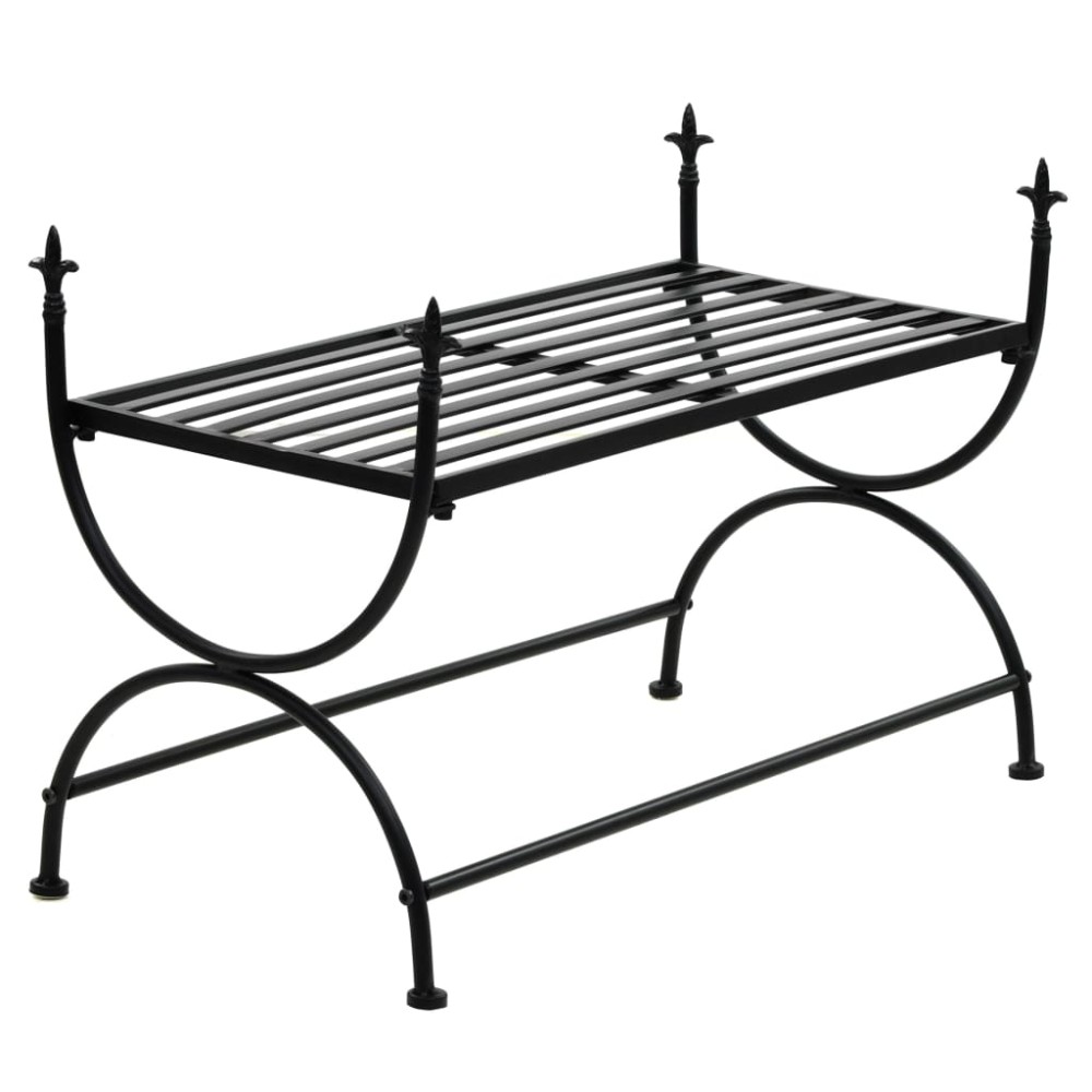 vidaXL Bancă în stil vintage, negru, metal, 83x42x55 cm