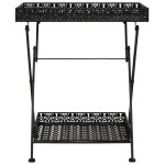 vidaXL Măsuță de ceai pliabilă stil vintage negru 58x35x72 cm metal vidaXL Măsuță de ceai pliabilă stil vintage negru 58x35x72 cm metal