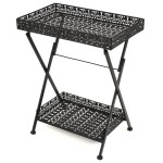 vidaXL Măsuță de ceai pliabilă stil vintage negru 58x35x72 cm metal vidaXL Măsuță de ceai pliabilă stil vintage negru 58x35x72 cm metal