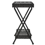 vidaXL Măsuță de ceai pliabilă stil vintage negru 58x35x72 cm metal vidaXL Măsuță de ceai pliabilă stil vintage negru 58x35x72 cm metal