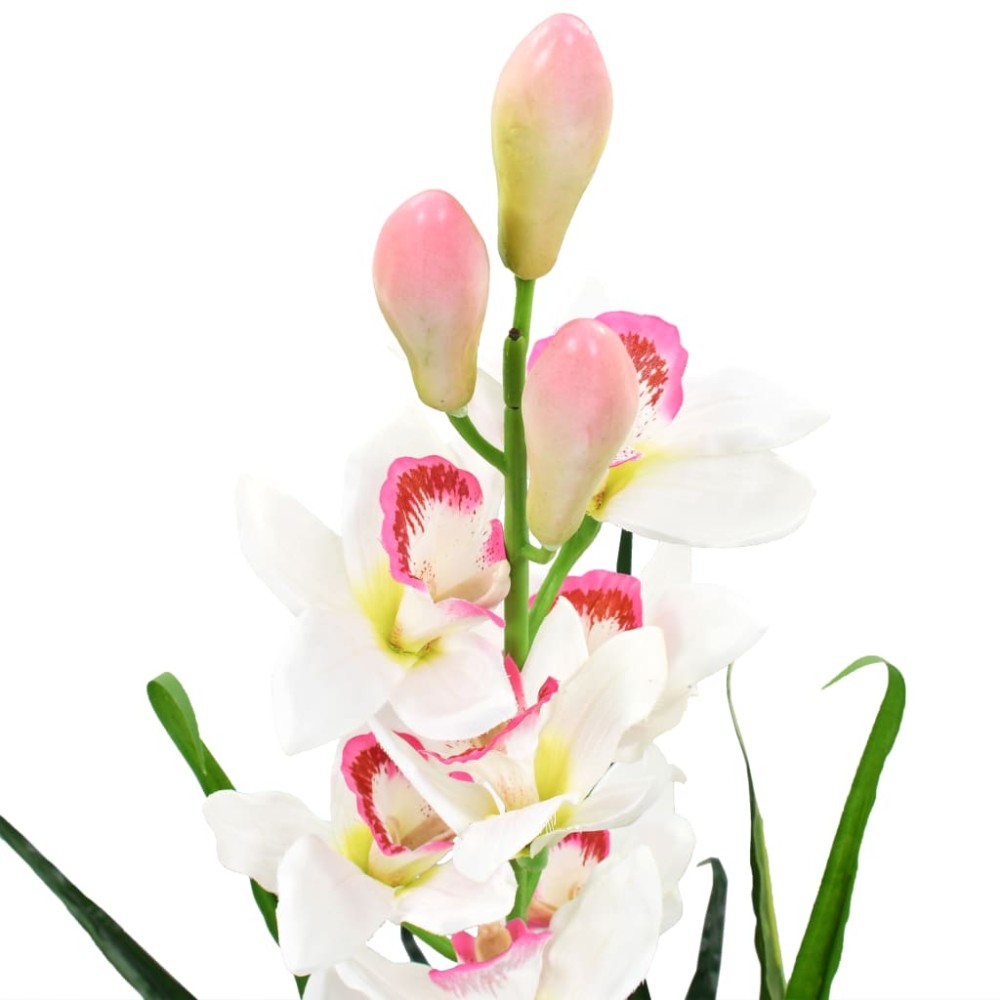 vidaXL Plantă artificială Orhidee Cymbidium cu ghiveci 100 cm verde