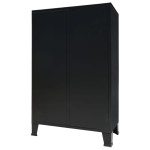 vidaXL Șifonier, stil industrial, 67 x 35 x 107 cm, negru, metal vidaXL Șifonier, stil industrial, 67 x 35 x 107 cm, negru, metal