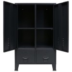vidaXL Șifonier, stil industrial, 67 x 35 x 107 cm, negru, metal vidaXL Șifonier, stil industrial, 67 x 35 x 107 cm, negru, metal