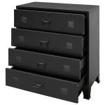 vidaXL Comodă sertare, metal, stil industrial, 78x40x93 cm, negru vidaXL Comodă sertare, metal, stil industrial, 78x40x93 cm, negru