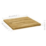 vidaXL Blat de masă, lemn masiv de stejar, pătrat, 44 mm, 80x80 cm
