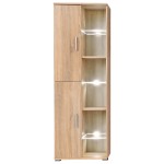 vidaXL Mobilă de perete cu spațiu TV, iluminare LED, stejar sonoma