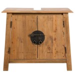 vidaXL Set mobilier de baie, lemn masiv de pin vidaXL Set mobilier de baie, lemn masiv de pin