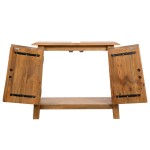 vidaXL Set mobilier de baie, lemn masiv de pin vidaXL Set mobilier de baie, lemn masiv de pin