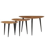vidaXL Set mese de cafea, 3 piese, lemn masiv de acacia vidaXL Set mese de cafea, 3 piese, lemn masiv de acacia
