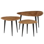 vidaXL Set mese de cafea, 3 piese, lemn masiv de acacia vidaXL Set mese de cafea, 3 piese, lemn masiv de acacia