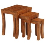 vidaXL Set mese suprapuse,3 piese,lemn masiv acacia, 50x35x50 cm, maro vidaXL Set mese suprapuse,3 piese,lemn masiv acacia, 50x35x50 cm, maro
