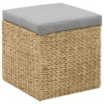 vidaXL Set taburete 2 buc., iarbă de mare, gri vidaXL Set taburete 2 buc., iarbă de mare, gri