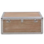 vidaXL Ladă de depozitare, maro, 91 x 52 x 40 cm, lemn masiv de brad vidaXL Ladă de depozitare, maro, 91 x 52 x 40 cm, lemn masiv de brad