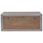 vidaXL Ladă de depozitare, maro, 91 x 52 x 40 cm, lemn masiv de brad vidaXL Ladă de depozitare, maro, 91 x 52 x 40 cm, lemn masiv de brad