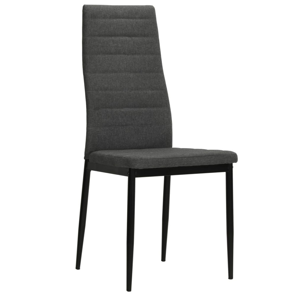 vidaXL Scaune de bucătărie pivotante, 4 buc., gri închis, textil