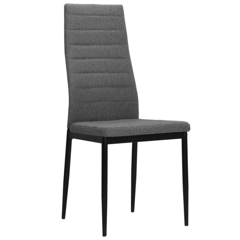 vidaXL Scaune de bucătărie, 2 buc., gri deschis, material textil
