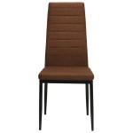 vidaXL Scaune de bucătărie, 2 buc., maro, material textil
