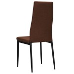 vidaXL Scaune de bucătărie, 2 buc., maro, material textil