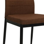 vidaXL Scaune de bucătărie, 2 buc., maro, material textil