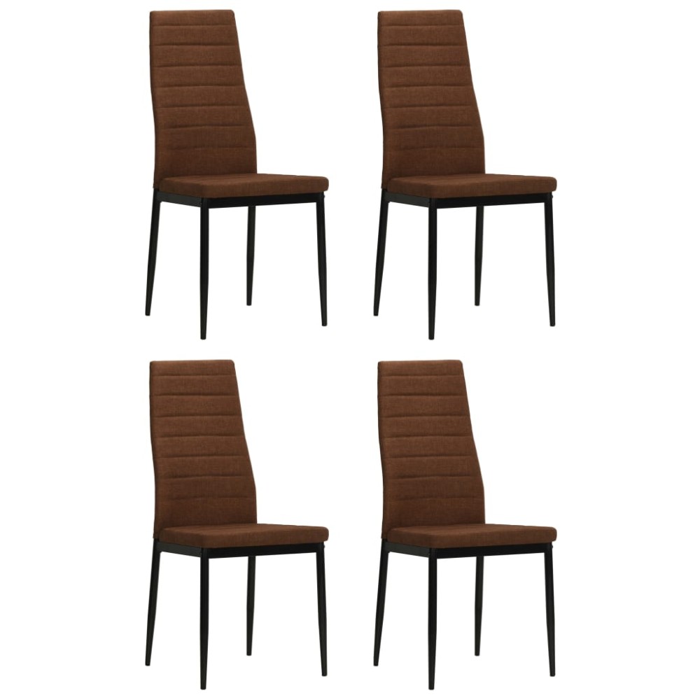 vidaXL Scaune de bucătărie, 4 buc., maro, material textil