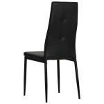 vidaXL Scaune de sufragerie, 4 buc., negru, piele ecologică vidaXL Scaune de sufragerie, 4 buc., negru, piele ecologică